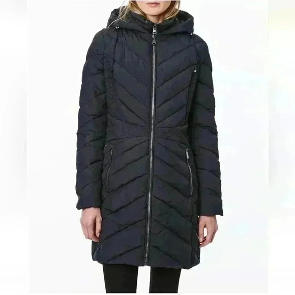 BERNARDO Ecoplume Hooded Walker Coat with Removable Bib Medium - Picture 1 of 9